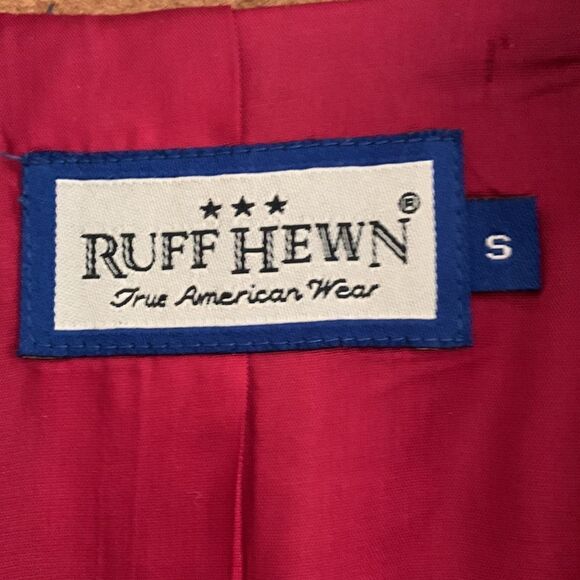 Ruff Hewn Crimson Red Jacket with Suede Lapels Vintage Size Small - Picture 5 of 9